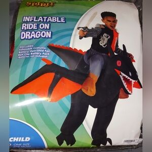 Inflatable ride on dragon costume size kids